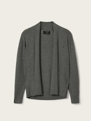 AllSaints Dark Green Mode Merino Wool Open Cardigan - Image 7 of 7