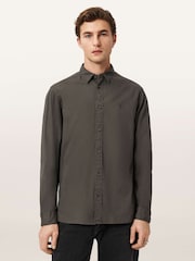 AllSaints Green Hawthorne Long Sleeve Shirt - Image 1 of 6