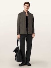 AllSaints Green Hawthorne Long Sleeve Shirt - Image 3 of 6