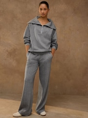 Dark Grey Half Zip Jersey Sweatshirt - Image 2 of 8