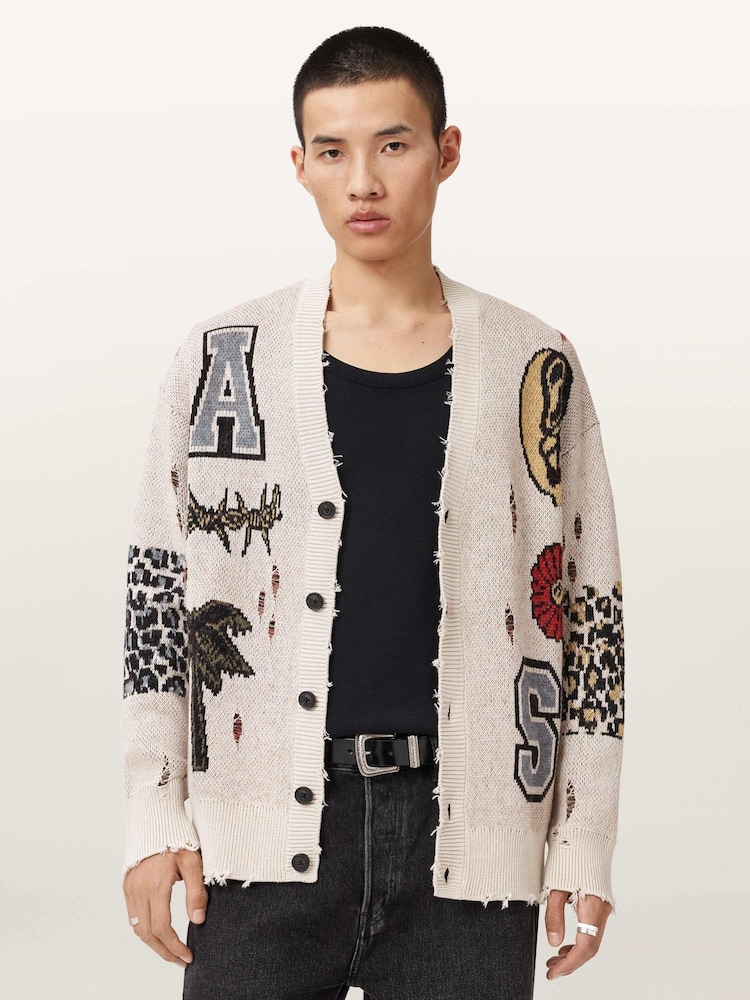 AllSaints White Foxx Cardigan - Image 1 of 8