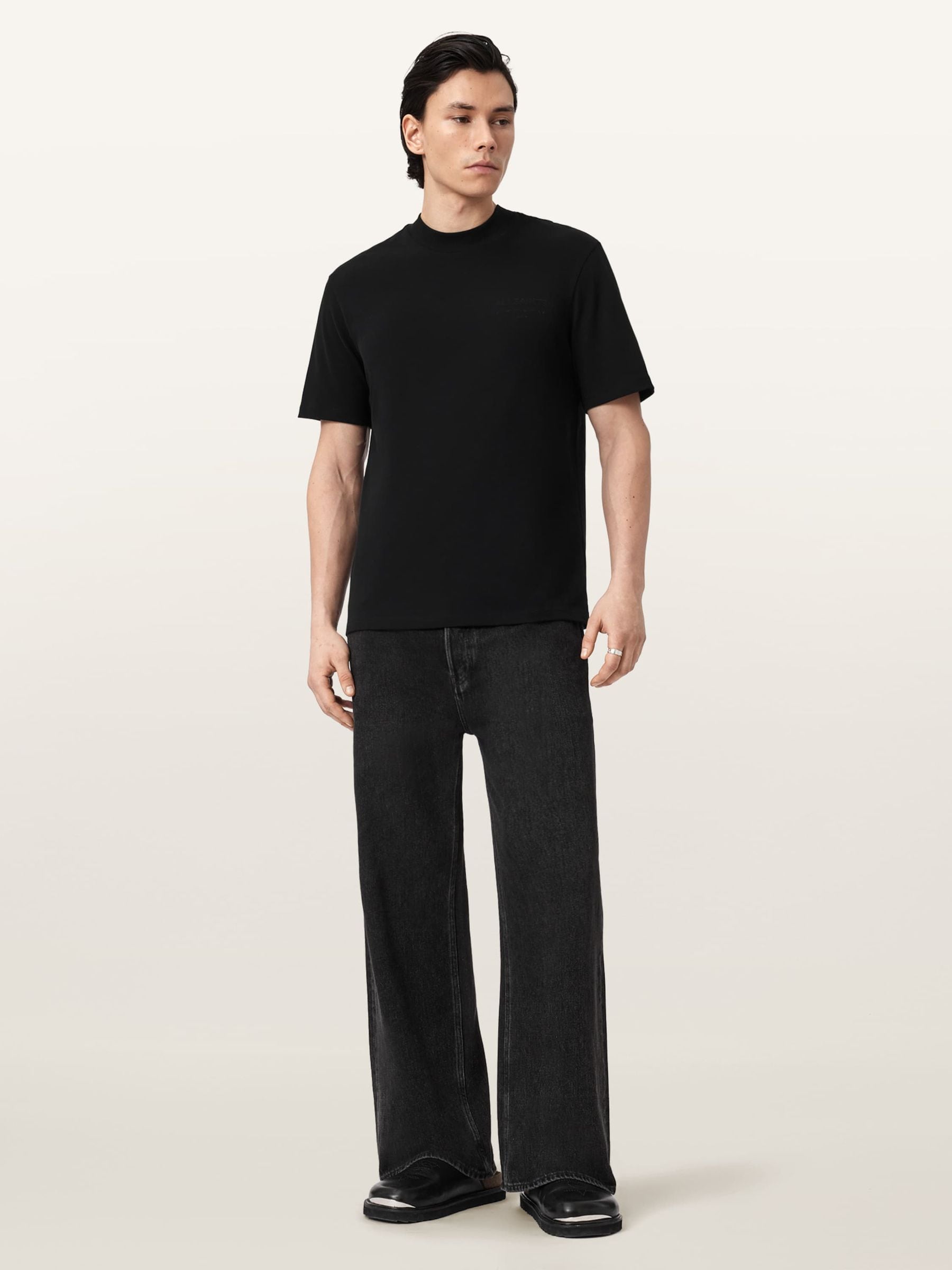Buy AllSaints Black Xavier Short Sleeve Crew Neck T-Shirt from Buy AllSaints Black Xavier Short Sleeve Crew Neck T-Shirt from