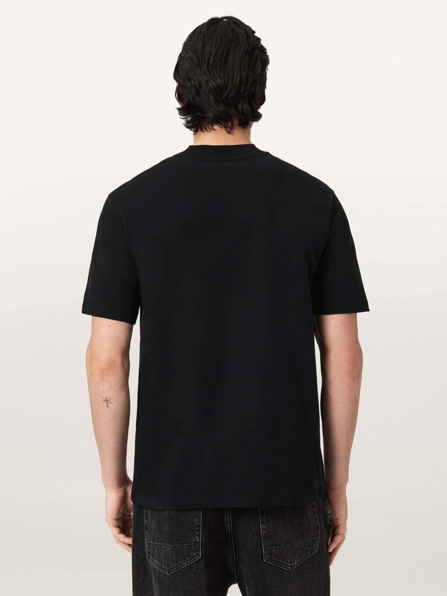 Buy AllSaints Black Xavier Short Sleeve Crew Neck T-Shirt from