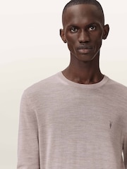 AllSaints Brown Mode Merino Crew Neck Jumper - Image 4 of 5