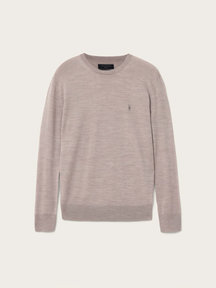 AllSaints Brown Mode Merino Crew Neck Jumper - Image 5 of 5