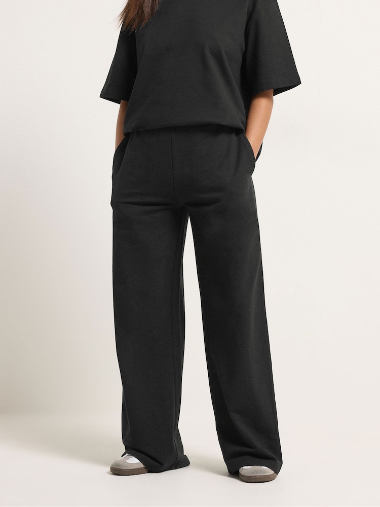 PixieGirl Black Wide Leg Joggers - Image 2 of 5 PixieGirl Black Wide Leg Joggers - Image 2 of 5