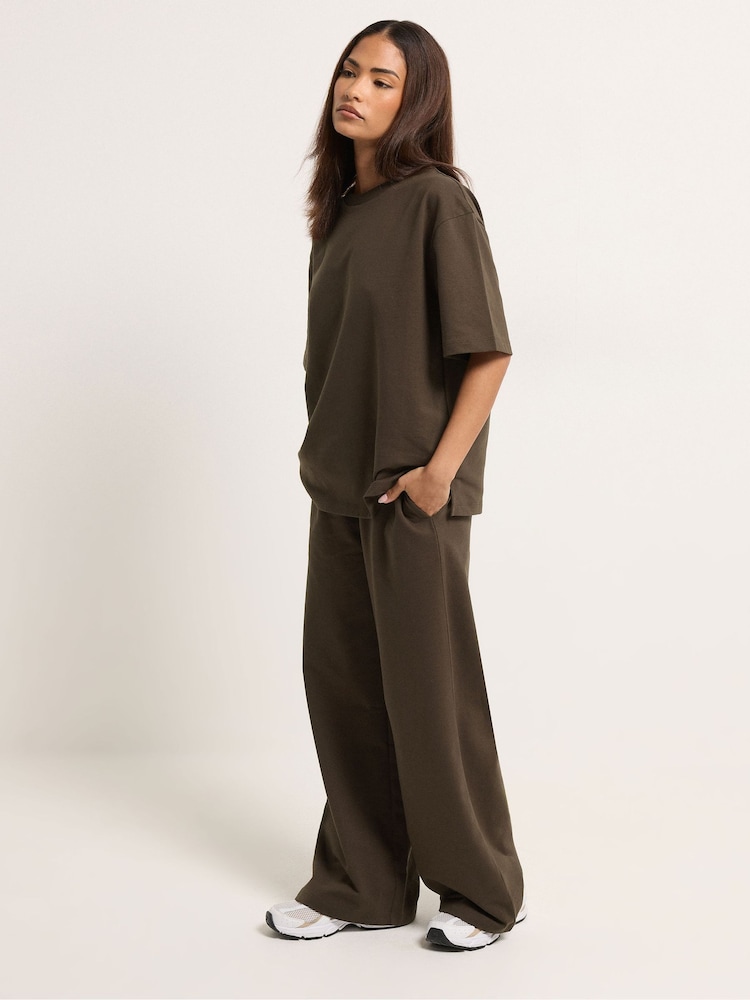 PixieGirl Brown Wide Leg Joggers - Image 1 of 5