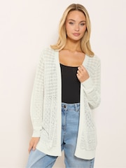 M&Co White Pointelle Edge To Edge Cardigan - Image 1 of 5