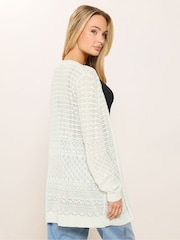 M&Co White Pointelle Edge To Edge Cardigan - Image 3 of 5
