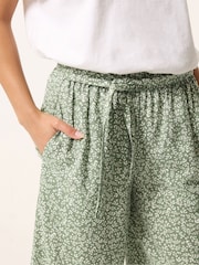 PixieGirl Green Self Belted Wide Leg Crop Trousers - Image 4 of 5