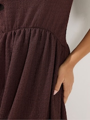 PixieGirl Brown Textured Midi Dress - Image 4 of 5