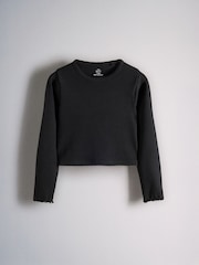 The Set 6 Pack Long Sleeve Cropped Rib Jersey T-Shirts Stripe/Chocolate Brown/Light Brown/Cream - Image 2 of 9