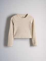 The Set 6 Pack Long Sleeve Cropped Rib Jersey T-Shirts Stripe/Chocolate Brown/Light Brown/Cream - Image 4 of 9