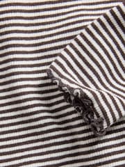 The Set 6 Pack Long Sleeve Cropped Rib Jersey T-Shirts Stripe/Chocolate Brown/Light Brown/Cream - Image 9 of 9