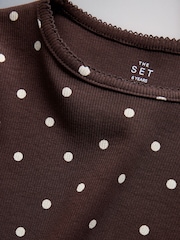 Pink/Burgandy Red/Stripe/Floral Print - The Set 6 Pack T Shirt a maniche lunghe a taglio corto in jersey a coste - Immagine 8 di 9