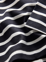 The Set 4 Pack Long Sleeve Seam Detail Cotton T-Shirts White/Grey Marl/Chocolate Brown/Stripe - Image 7 of 7