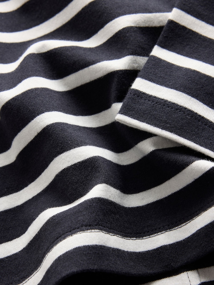 The Set 4 Pack Long Sleeve Seam Detail Cotton T-Shirts White/Grey Marl/Chocolate Brown/Stripe - Image 7 of 7 The Set 4 Pack Long Sleeve Seam Detail Cotton T-Shirts White/Grey Marl/Chocolate Brown/Stripe - Image 7 of 7