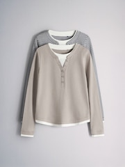 Набор из 2 футболок с длинными рукавами The Set Mock Henley - Изображение 2 10