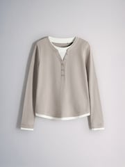 Набор из 2 футболок с длинными рукавами The Set Mock Henley - Изображение 7 10