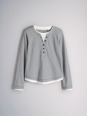 Набор из 2 футболок с длинными рукавами The Set Mock Henley - Изображение 8 10