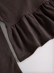 The Set 4 Pack Long Sleeve Peplum Jersey T-Shirts Cream/Brown/Black - Image 11 of 11