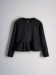 The Set 4 Pack Long Sleeve Peplum Jersey T-Shirts Cream/Brown/Black - Image 6 of 11