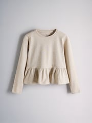 The Set 4 Pack Long Sleeve Peplum Jersey T-Shirts Cream/Brown/Black - Image 7 of 11
