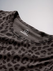 The Set 3 Pack Long Sleeve Jersey Skater Dress Chocolate Brown Animal Print/Neutral Stripe - Image 12 of 12
