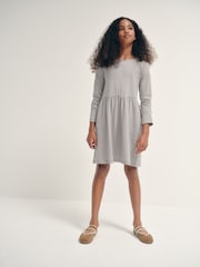 The Set 3 Pack Long Sleeve Jersey Skater Dress Chocolate Brown Animal Print/Neutral Stripe - Image 2 of 12