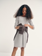 The Set 3 Pack Long Sleeve Jersey Skater Dress Chocolate Brown Animal Print/Neutral Stripe - Image 5 of 12