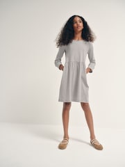 The Set 3 Pack Long Sleeve Jersey Skater Dress Chocolate Brown Animal Print/Neutral Stripe - Image 6 of 12
