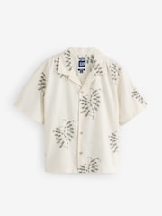 Gap Cream Linen-Cotton Relaxed Straight-Hem Shirt - Image 1 of 4