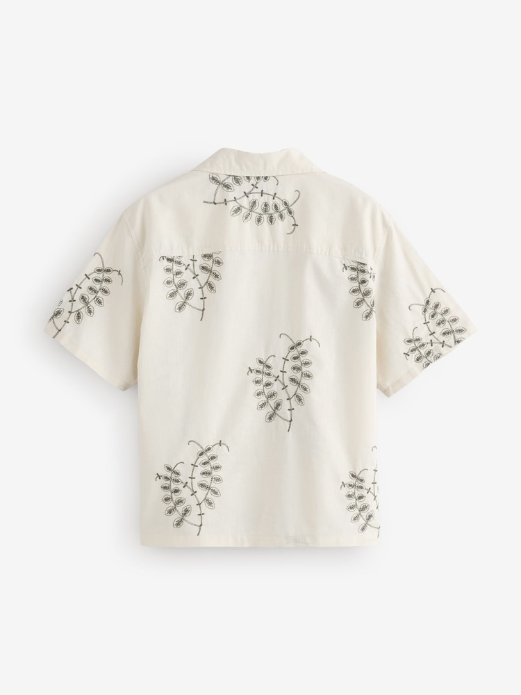 Gap Cream Linen-Cotton Relaxed Straight-Hem Shirt - Image 2 of 4