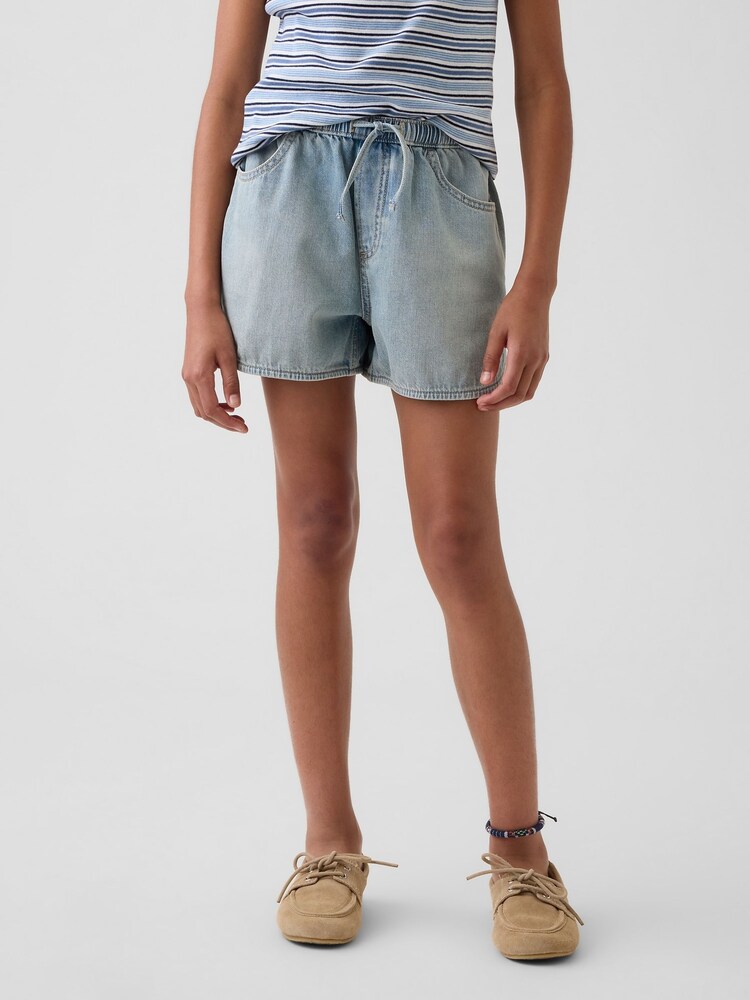 Gap Light Wash High Waisted Denim Easy Shorts (4-13yrs) - Image 1 of 6