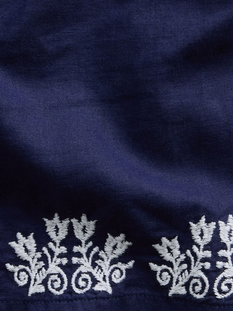 Gap Blue Linen-Cotton Relaxed Straight-Hem Shirt - Image 4 of 4