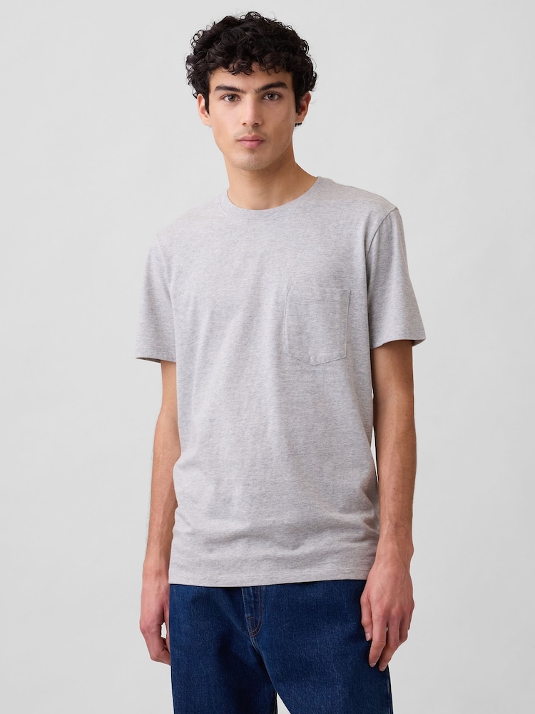 Gap Grey Everyday Soft Pocke T-shirt - Image 1 of 5 Gap Grey Everyday Soft Pocke T-shirt - Image 1 of 5