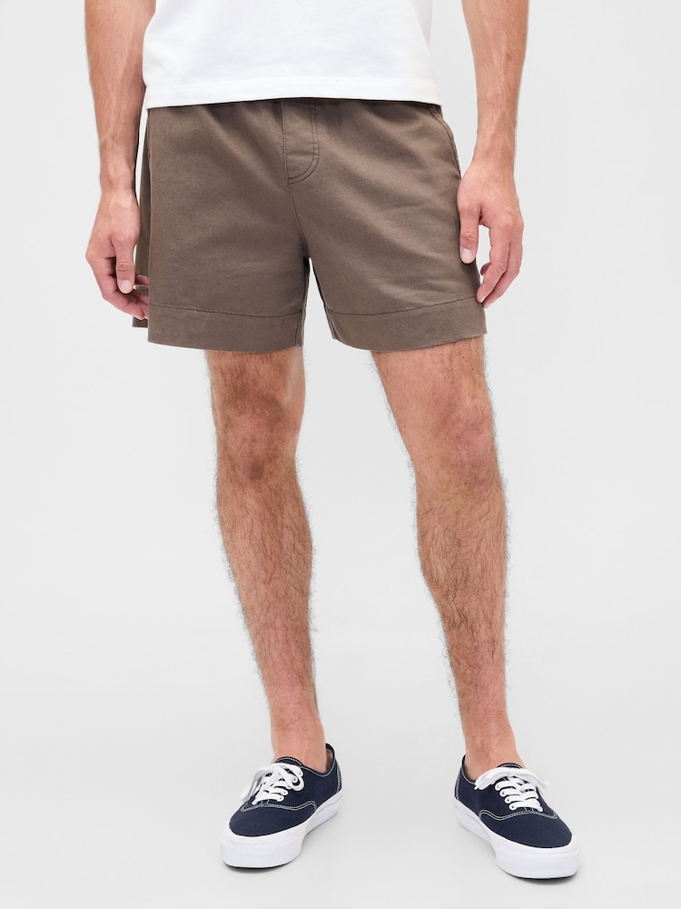 Gap Brown 5.5 inch Linen-Blend Relaxed Shorts - Image 1 of 5