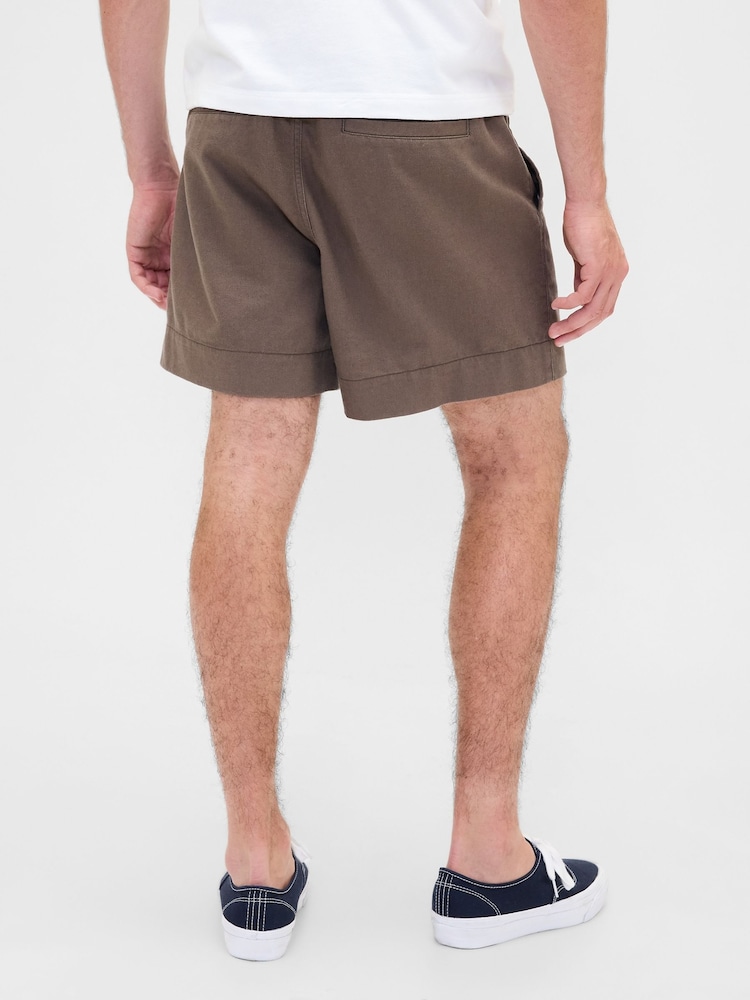 Gap Brown 5.5 inch Linen-Blend Relaxed Shorts - Image 2 of 5