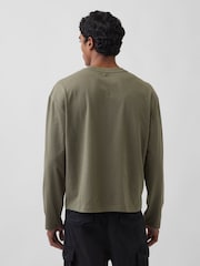 Gap Green Relaxed Logo Boxy Long Sleeve T-Shirt - Image 2 of 4