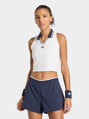 adidas White Tennis Crop Vest Pro Tank Top - Image 1 of 7