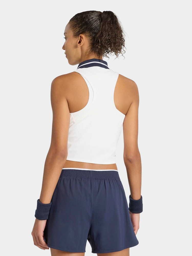 adidas White Tennis Crop Vest Pro Tank Top - Image 2 of 7