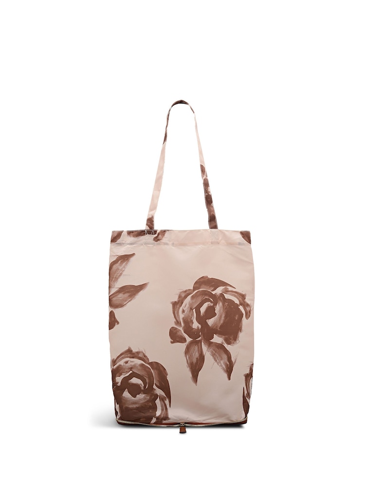 Radley Brown Floral Pack Away Tote Bag - Image 1 of 1