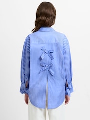 French Connection Cambria Cotton Striped Back Bow Shirt - Imagen 3 de 5