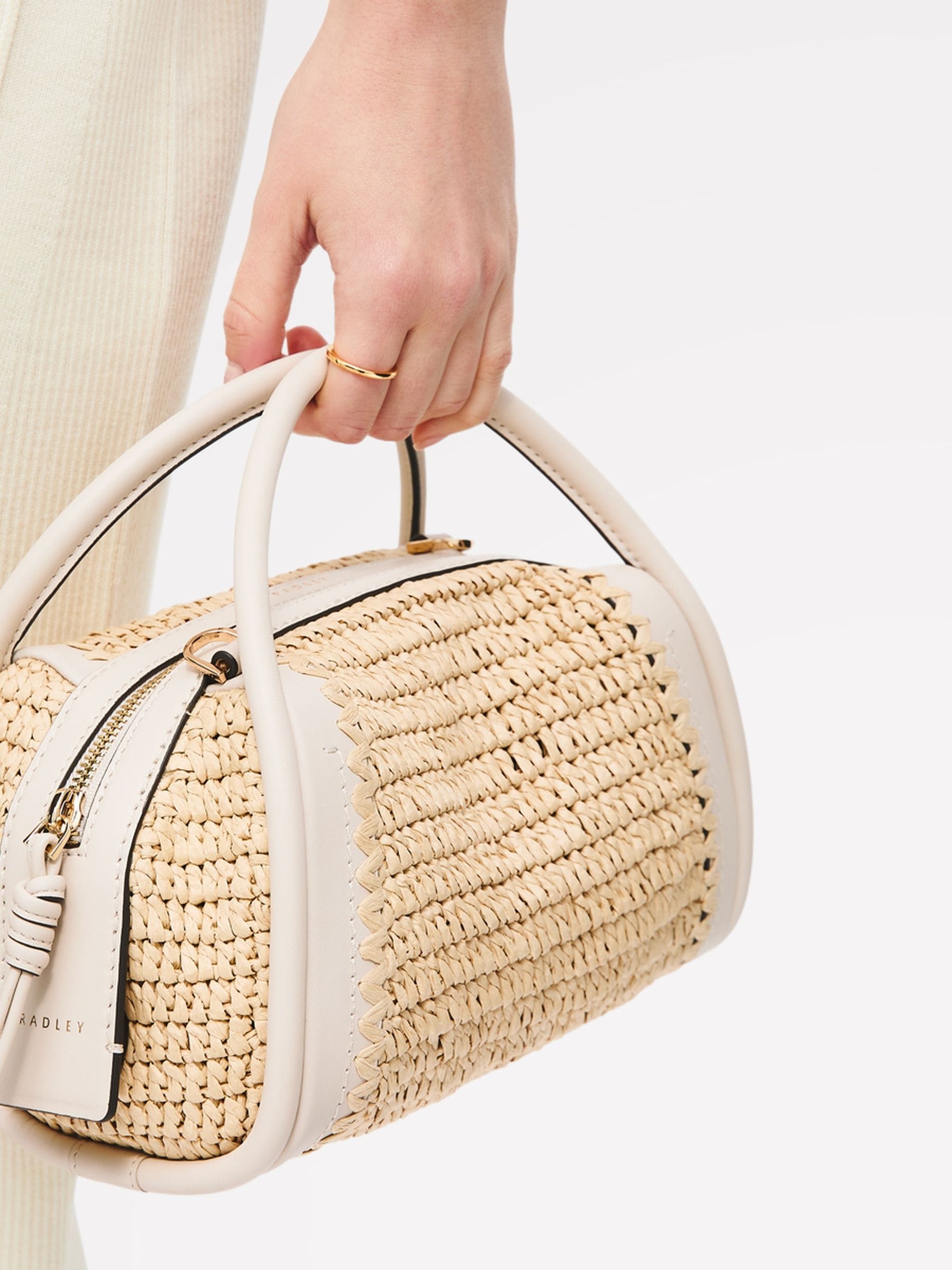 Buy Radley White The Golborne Raffia Grab Bag from Next USA