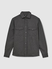 Reiss Charcoal Grey Mcshane Twin-Pocket Button-Through Overshirt - Image 2 of 6