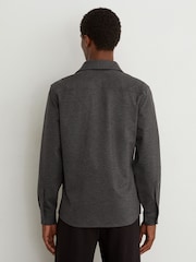 Reiss Charcoal Grey Mcshane Twin-Pocket Button-Through Overshirt - Image 5 of 6