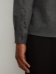 Reiss Charcoal Grey Mcshane Twin-Pocket Button-Through Overshirt - Image 6 of 6
