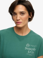 Superdry Green Luxe Casual Classic T-Shirt - Image 4 of 6