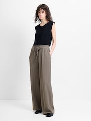 French Connection Green Erma Pinstripe  Wide Leg Trousers - Image 1 of 6