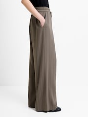 French Connection Green Erma Pinstripe  Wide Leg Trousers - Image 4 of 6